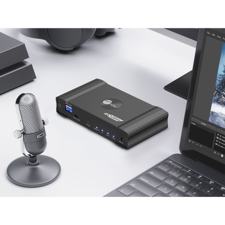 SIIG 1x2 4K120Hz HDMI Splitter with EDID & Audio Extractor