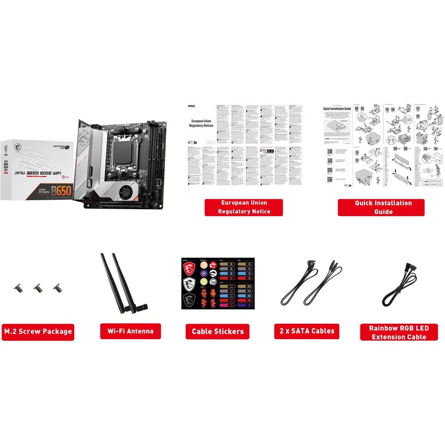 MSI MPG B650I EDGE WIFI Gaming Desktop Motherboard - AMD B650 Chipset - Socket AM5 - Mini ITX