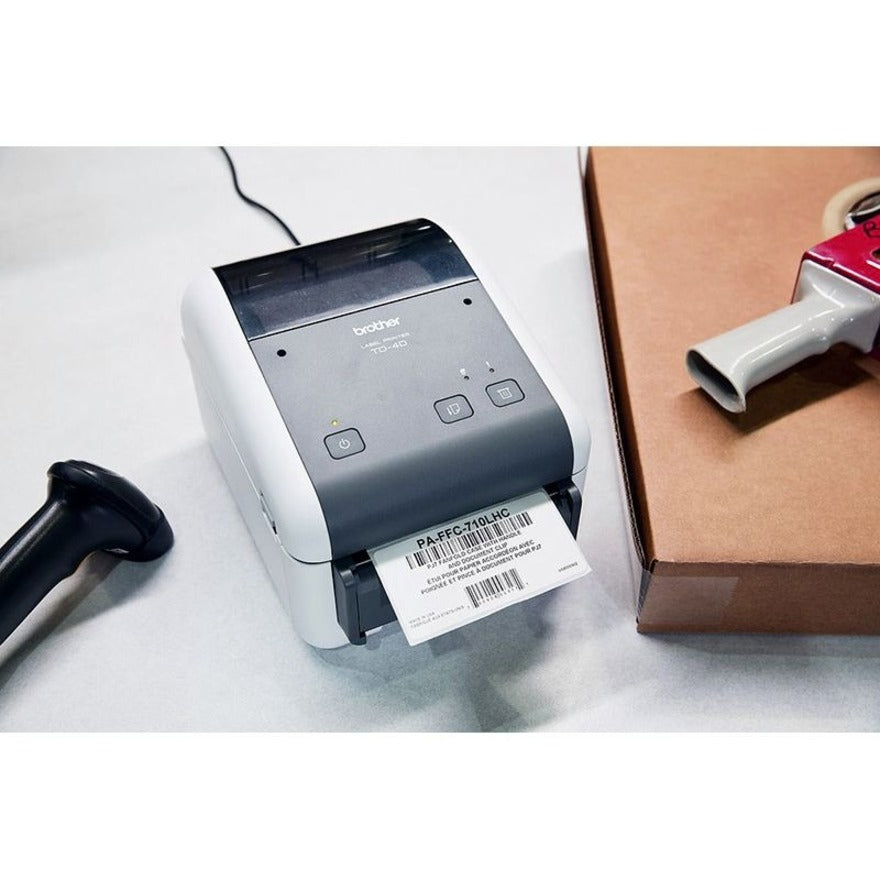 Brother TD4520DN Desktop Direct Thermal Printer - Monochrome - Label Print - Fast Ethernet - USB - Serial