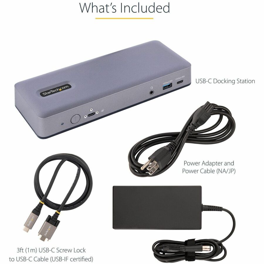 StarTech.com USB-C Docking Station, HDMI/DP/DP Alt Mode USB-C Dock, Triple/Dual 4K, 7x USB Hub, 60W PD, GbE, WWCB Certified