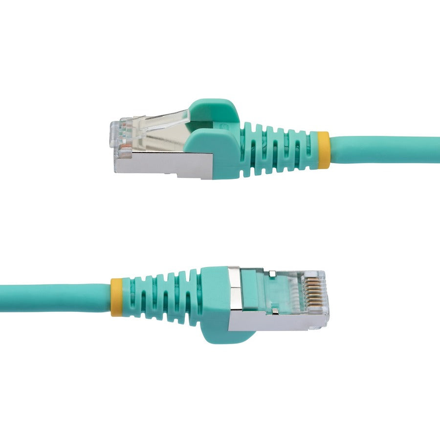 StarTech.com 4ft CAT6a Ethernet Cable, Aqua Low Smoke Zero Halogen (LSZH) 10 GbE 100W PoE S/FTP Snagless RJ-45 Network Patch Cord