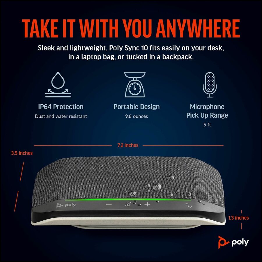 Poly Sync 10 USB-A USB-C Speakerphone