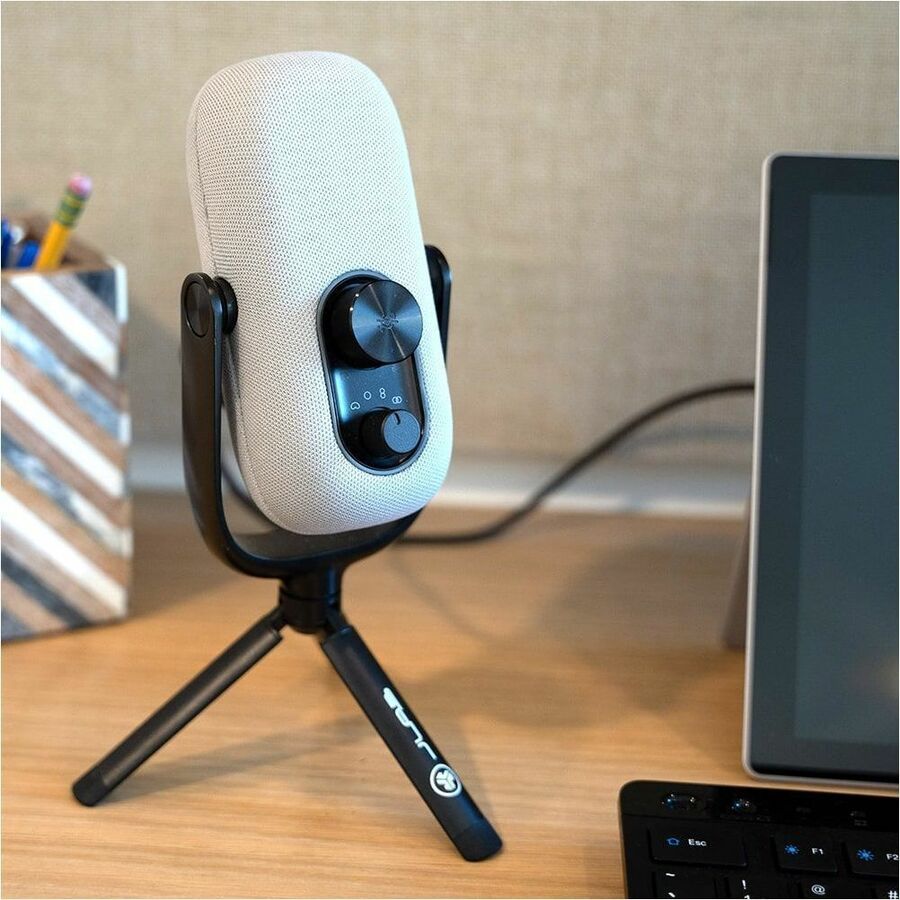 JLab JBuds Talk Wired Condenser, Dynamic Microphone for Studio, Podcasting, Gaming, Recording - White