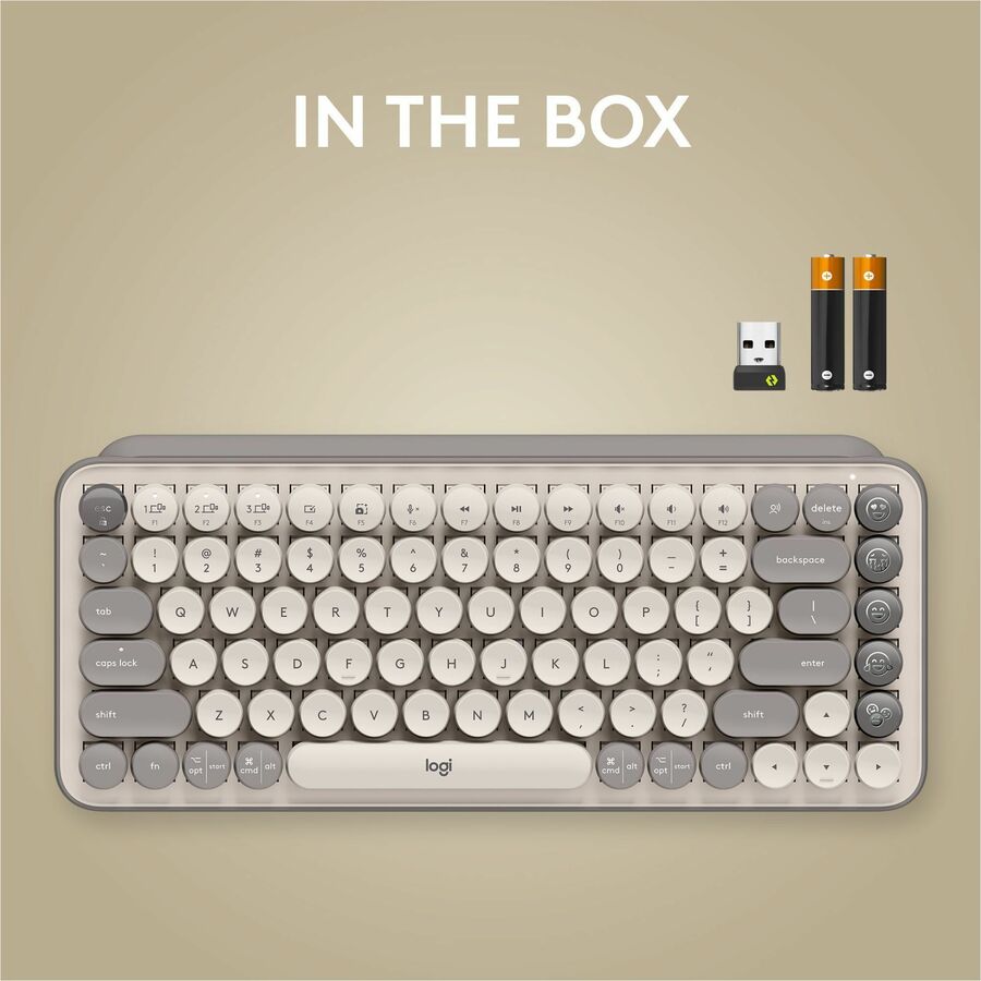 Logitech POP Keys Mechanical Wireless Keyboard with Customizable Emoji Keys, Compact Design, Bluetooth, Mist