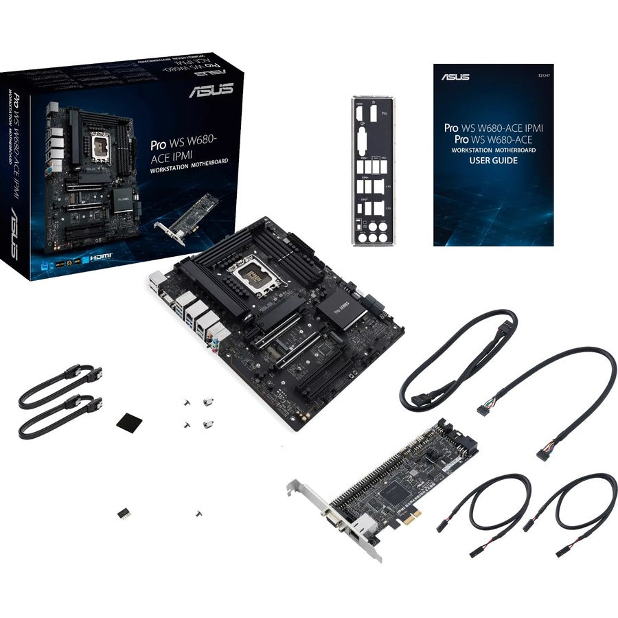 Asus Pro WS W680-ACE IPMI Workstation Motherboard - Intel W680 Chipset - Socket LGA-1700 - ATX