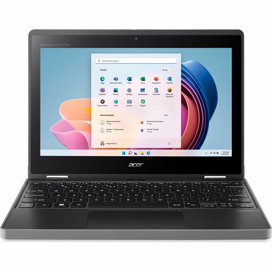 Acer TravelMate Spin B3 B311RN-33 TMB311RN-33-C0JS 11.6" Touchscreen Convertible 2 in 1 Notebook - WXGA - 60 Hz - Intel N-Series N100 - 4 GB - 128 GB Flash Memory - English Keyboard - Black