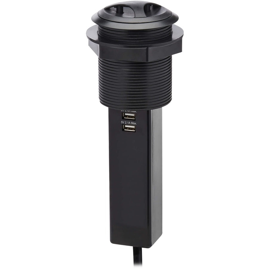 Eaton Tripp Lite Series Power It! 2-Outlet Pop-Up Power and Charging Dock - 2x USB-A, 6 ft. Cord, Antimicrobial Protection, Black
