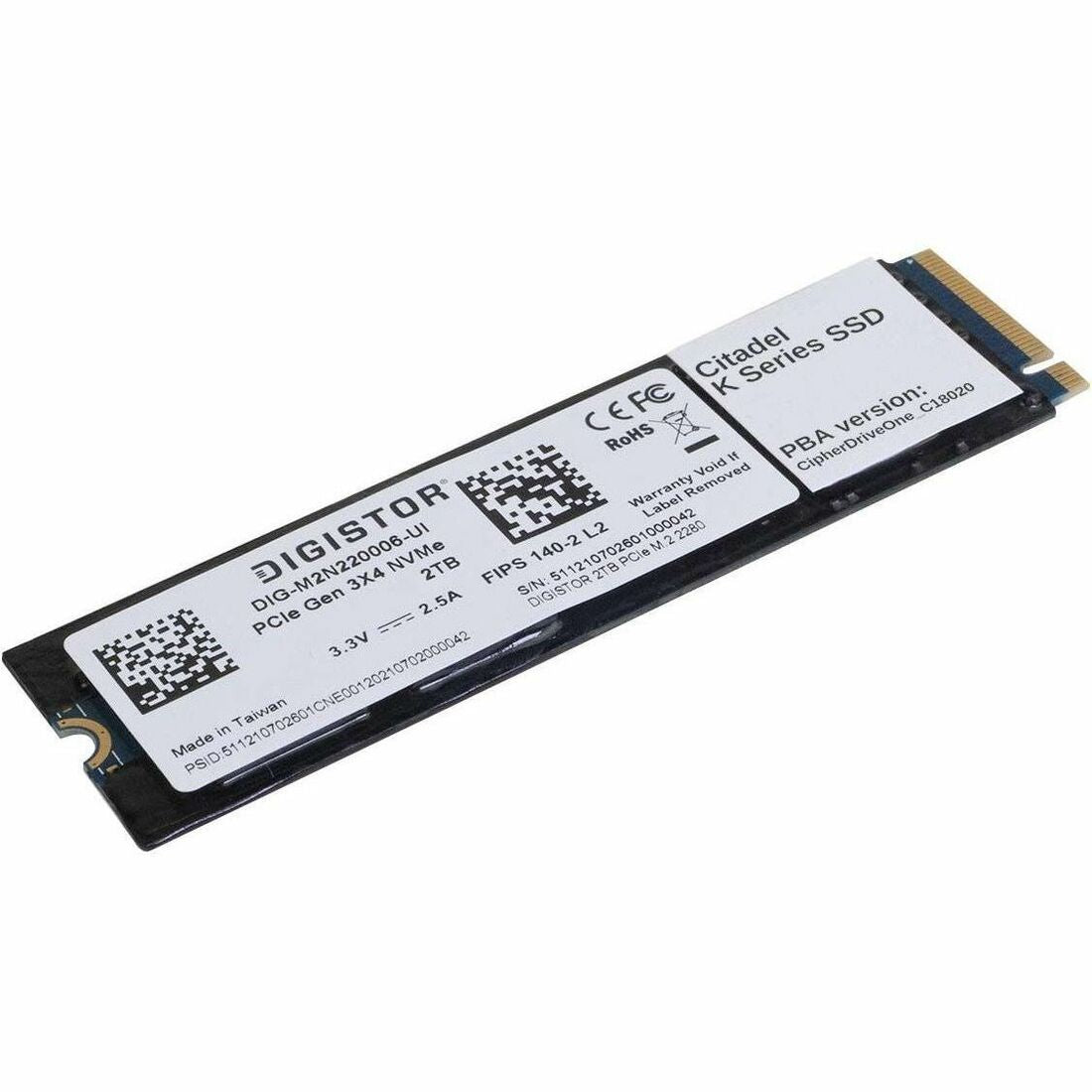DIGISTOR Citadel K 1 TB Solid State Drive - M.2 2280 Internal - PCI Express NVMe (PCI Express NVMe 3.0 x4) - TAA Compliant