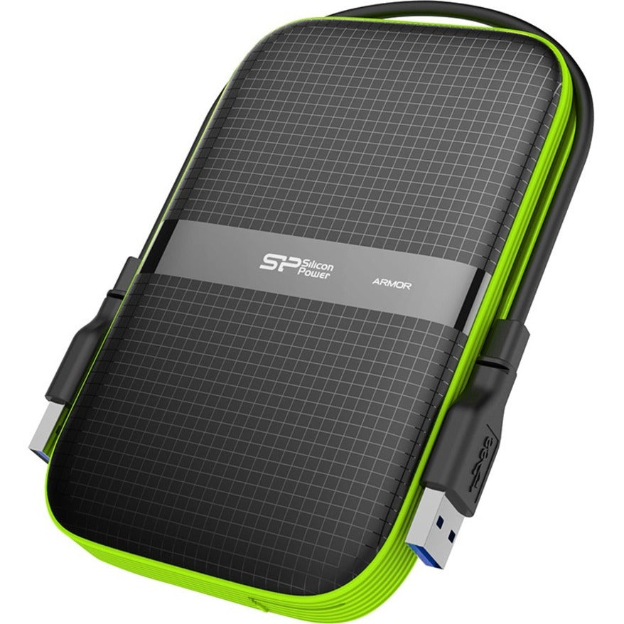 Silicon Power Armor A60 5 TB Portable Solid State Drive - External - Black/Black, Black/Green