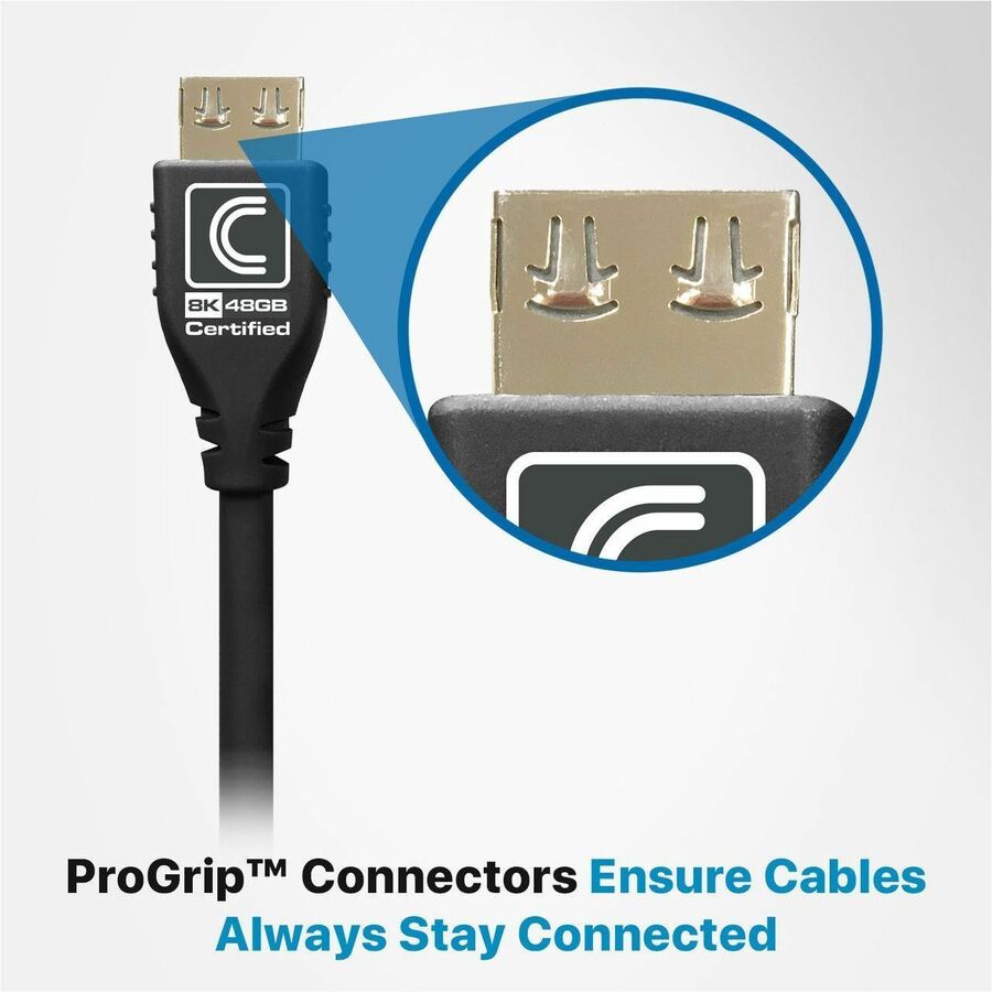 Comprehensive MicroFlex™ Pro AV/IT Integrator Series™ Active Ultra High Speed 8K 48G HDMI Cable with ProGrip™ Jet Black 15ft