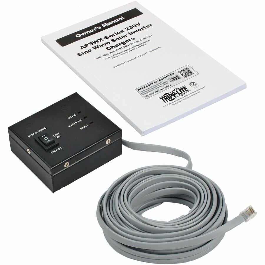 Tripp Lite by Eaton 3000W 24VDC 230V Sine Wave Solar Inverter/Charger - 60A MPPT Solar Charge Controller, C19 Outlet, Wired Remote, Hardwire Input/Output