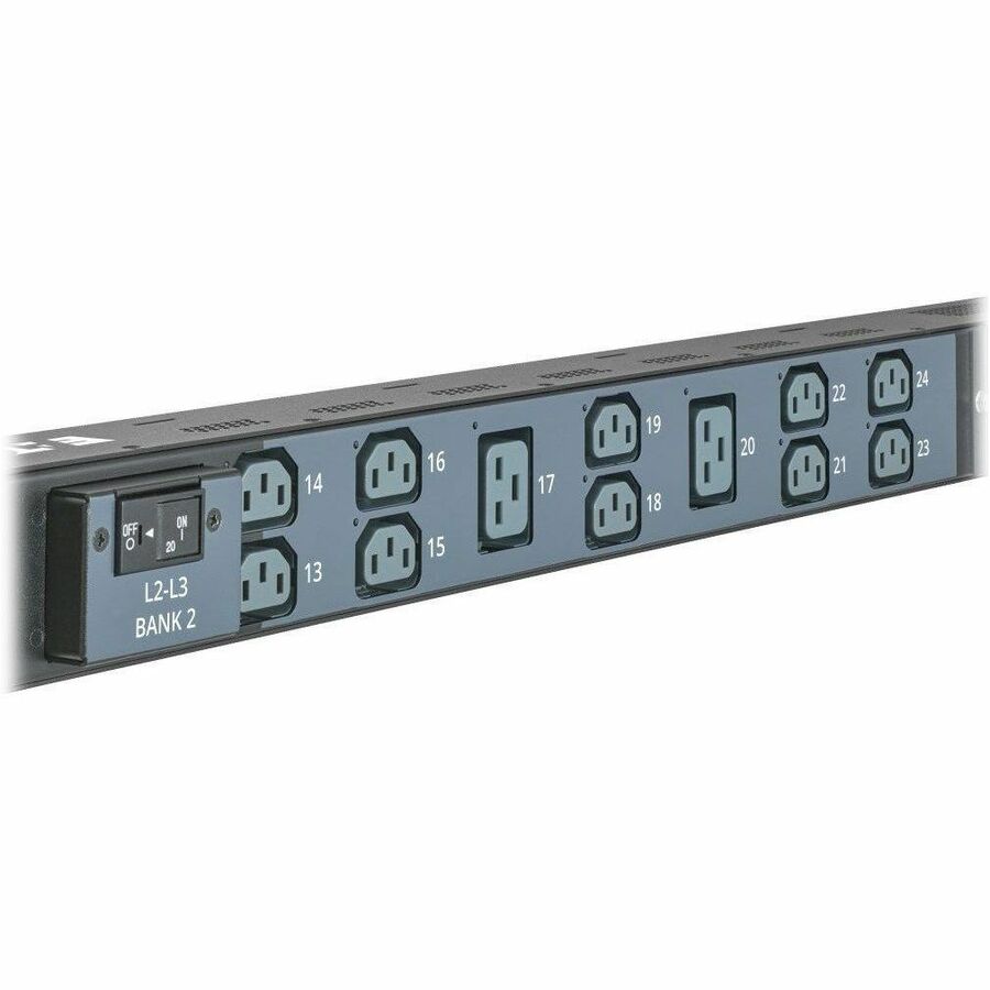 Eaton 12.6kW 200-240V 3-Phase IsoBreaker Managed PDU - Gigabit, 36 Outlets, IEC-309 60A Blue (3P+E) Input, LCD, 10 ft. (3 m) Cord, 0U, 70 in. (1.8 m) Height, TAA