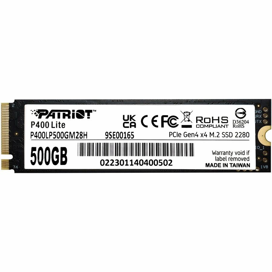 Patriot Memory P400 Lite 500 GB Solid State Drive - M.2 2280 Internal - PCI Express NVMe (PCI Express NVMe 4.0 x4)