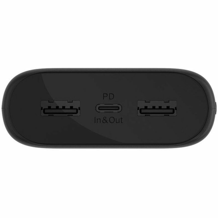 Belkin 20W 3-port USB Power Bank - 20K mAh - 2xUSB-A (12W), 1xUSB-C (15W) - Portable Charger - w/ USB-C to USB-C Cable - Black