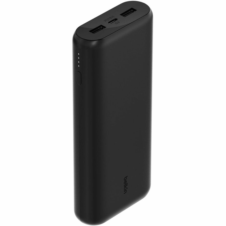 Belkin 20W 3-port USB Power Bank - 20K mAh - 2xUSB-A (12W), 1xUSB-C (15W) - Portable Charger - w/ USB-C to USB-C Cable - Black