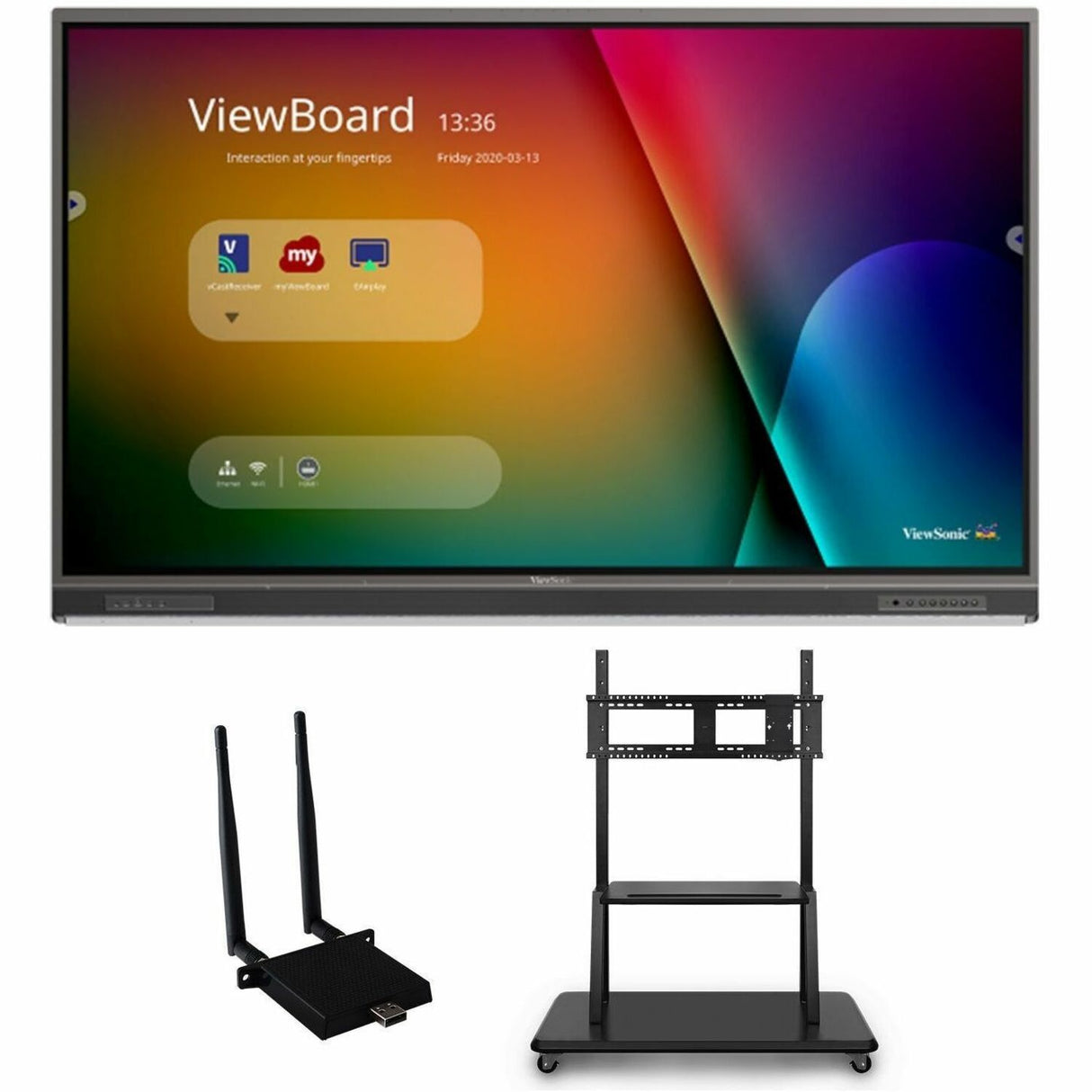 ViewSonic IFP7552-1C 75 Inch 4K Ultra HD Interactive Flat Panel Display with Integrated Microphone and USB-C