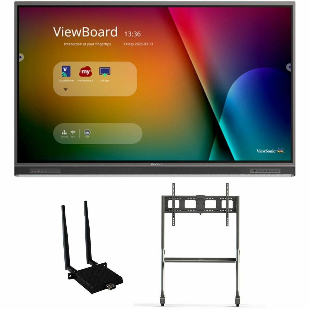 ViewSonic IFP7552-1C 75 Inch 4K Ultra HD Interactive Flat Panel Display with Integrated Microphone and USB-C
