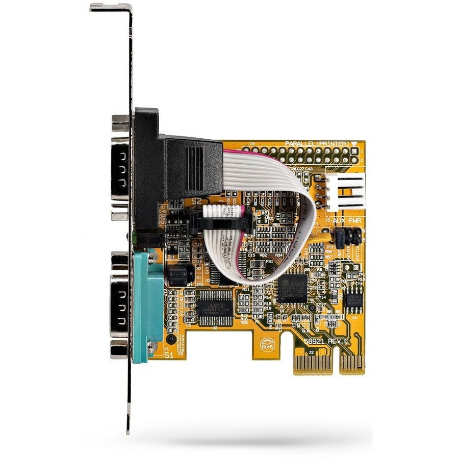 StarTech.com 2-Port PCI Express Serial Card, Dual Port PCIe to RS232 (DB9) Serial Card, 16C1050 UART, COM Retention, Windows & Linux