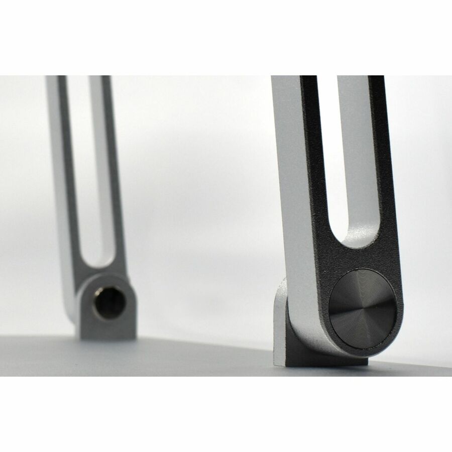 Amer Mounts Aluminum Laptop Stand, Ergonomic Adjustable Notebook Stand, Riser Holder Computer Stand 10-15.6" Laptops Tablets (Silver) AMRNS03