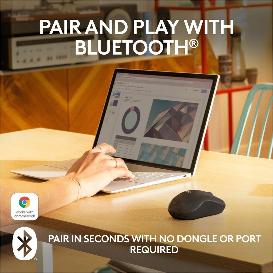 Logitech M240 Silent Bluetooth Mouse, Wireless, Compact, Portable, Smooth Tracking, Graphite