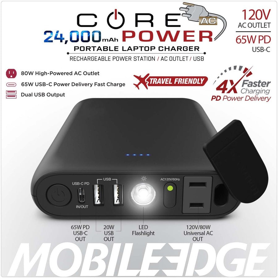 Mobile Edge CORE Power 24,000mAh AC/USB Laptop Power Charger