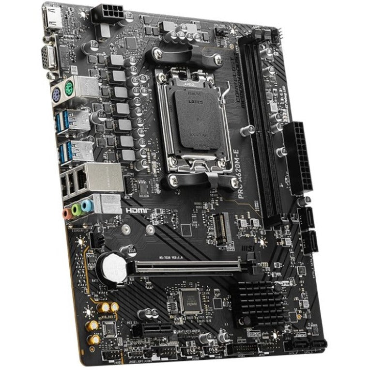 MSI Pro PRO A620M-E Gaming Desktop Motherboard - AMD A620 Chipset - Socket AM5 - Micro ATX