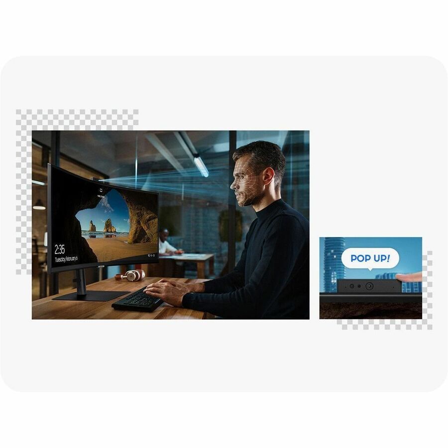 Samsung ViewFinity S6 S34C654VAN 34" Class Webcam UW-QHD Curved Screen LCD Monitor - 21:9 - Black