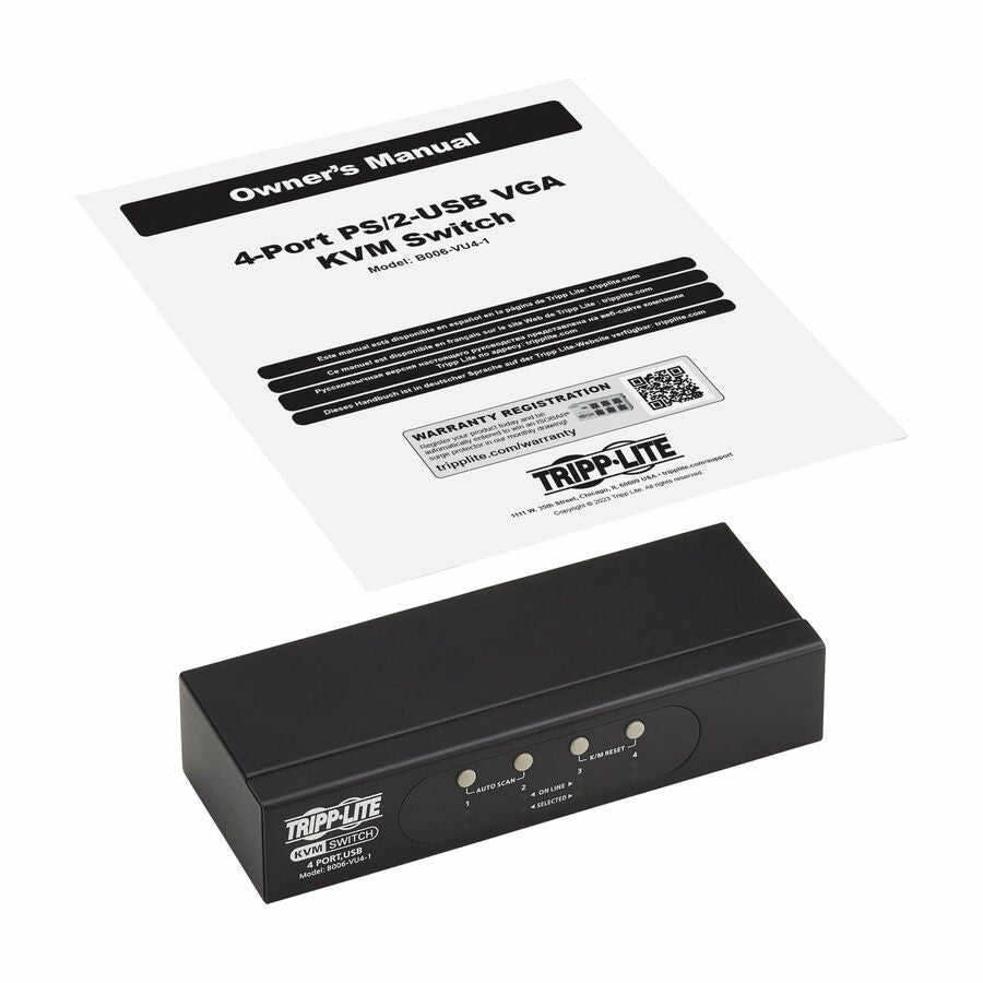 VGA KVM SWITCH 4-PORT FOR USB