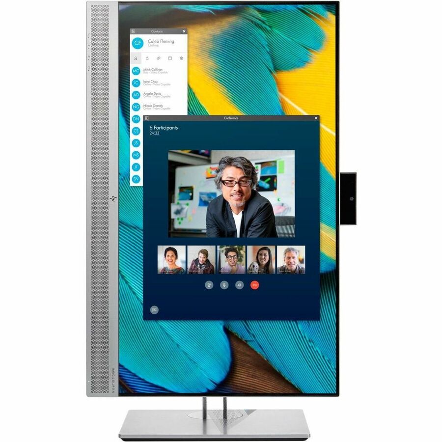 HPI SOURCING - NEW Business E243m 24" Class Webcam Full HD LED Monitor - 16:9 - Silver, Black