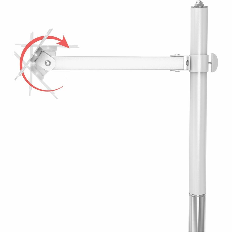 CTA Digital Medical Rolling Cart with VESA Articulating Arm, Basket, and Power Strip Holder