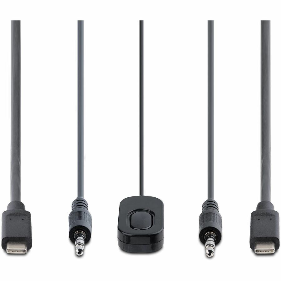 StarTech.com 2-Port USB-C Cable KVM Switch, 4K 60Hz DisplayPort Output, Compact KVM with 4ft/1.2m Integrated Host Cables, Bus Powered