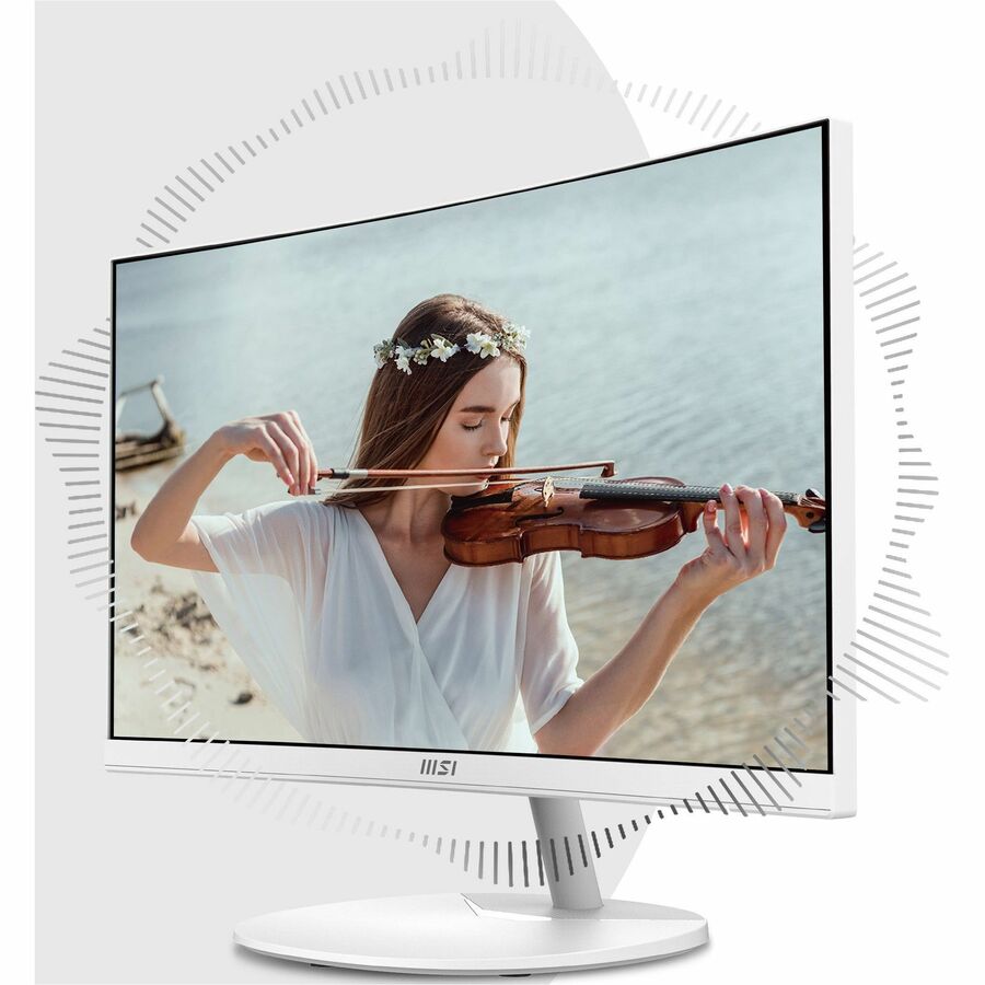 MSI Pro Pro MP241CAW 24" Class Full HD Curved Screen LED Monitor - 16:9 - Matt White