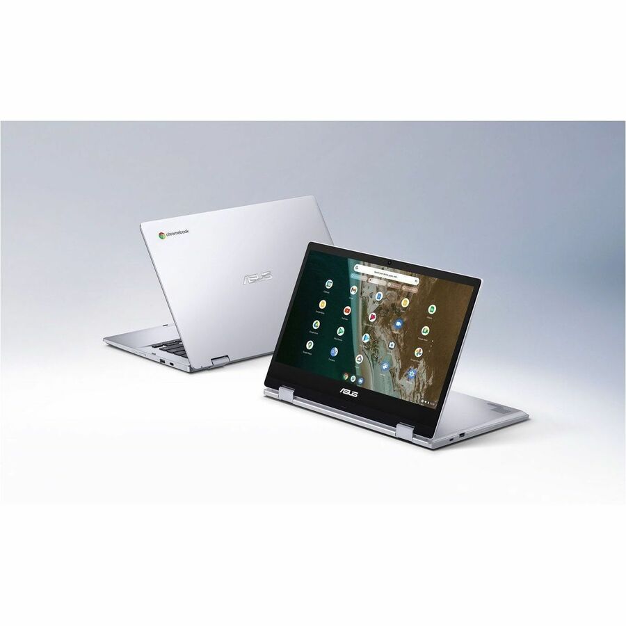 Asus Chromebook CX1 CX1400 CX1400FKA-GE84FT 14" Touchscreen Convertible 2 in 1 Chromebook - Full HD - Intel Celeron N4500 - 8 GB - 64 GB Flash Memory - Transparent Silver
