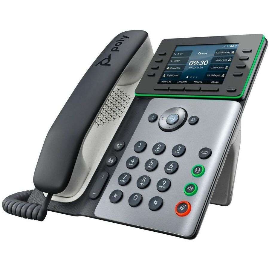 Poly Edge E500 IP Phone - Corded - Corded - Desktop - Black - TAA Compliant