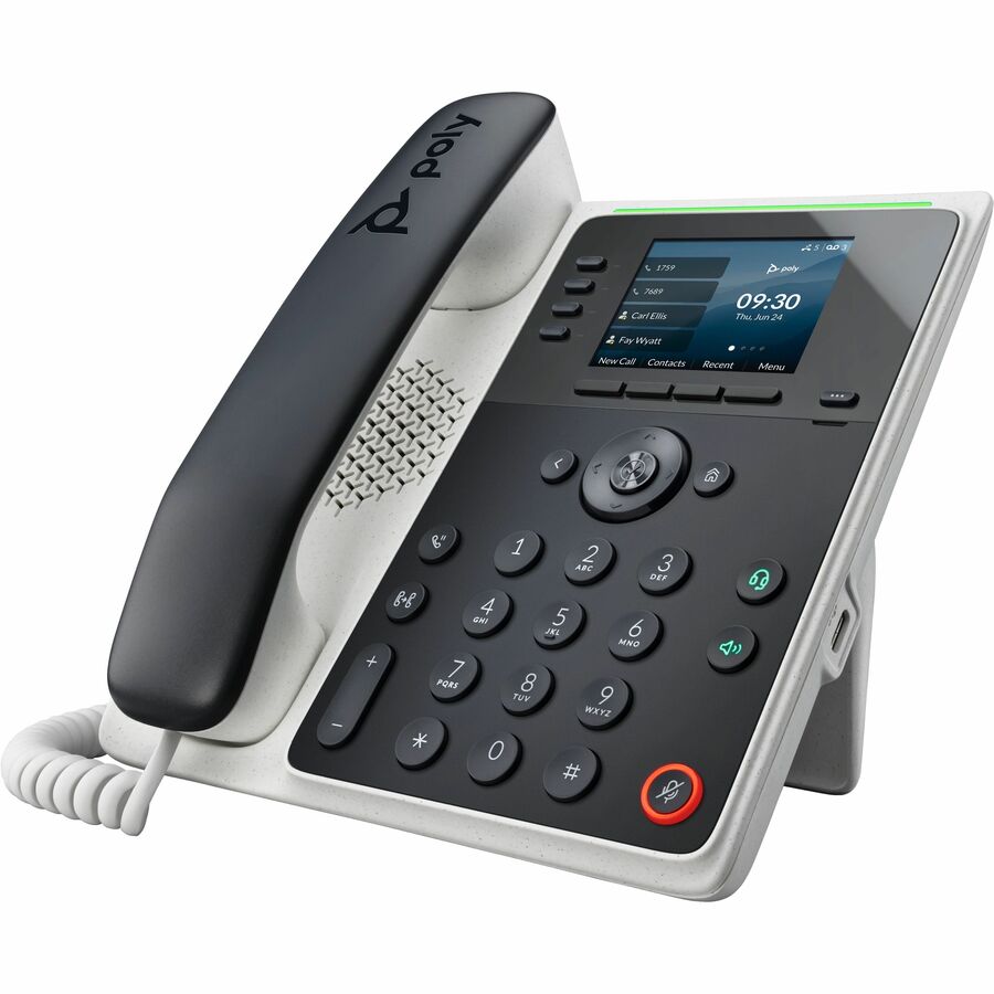 Poly Edge E220 IP Phone - Corded - Corded - Bluetooth - Desktop, Wall Mountable - Black