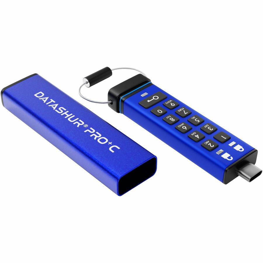iStorage datAshur PRO+C 128GB | FIPS 140-3 Level 3 Certified | Secure USB Type-C Hardware Encrypted Drive | PIN protected | Type C-A adapter included - TAA Compliant