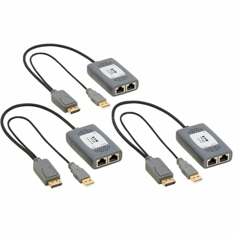 Eaton Tripp Lite Series 2-Port DisplayPort over Cat6 Extender Kit, Pigtail Transmitter/2x Receivers, 4K 60 Hz, HDR, 4:4:4, 230 ft. (70.1 m), TAA