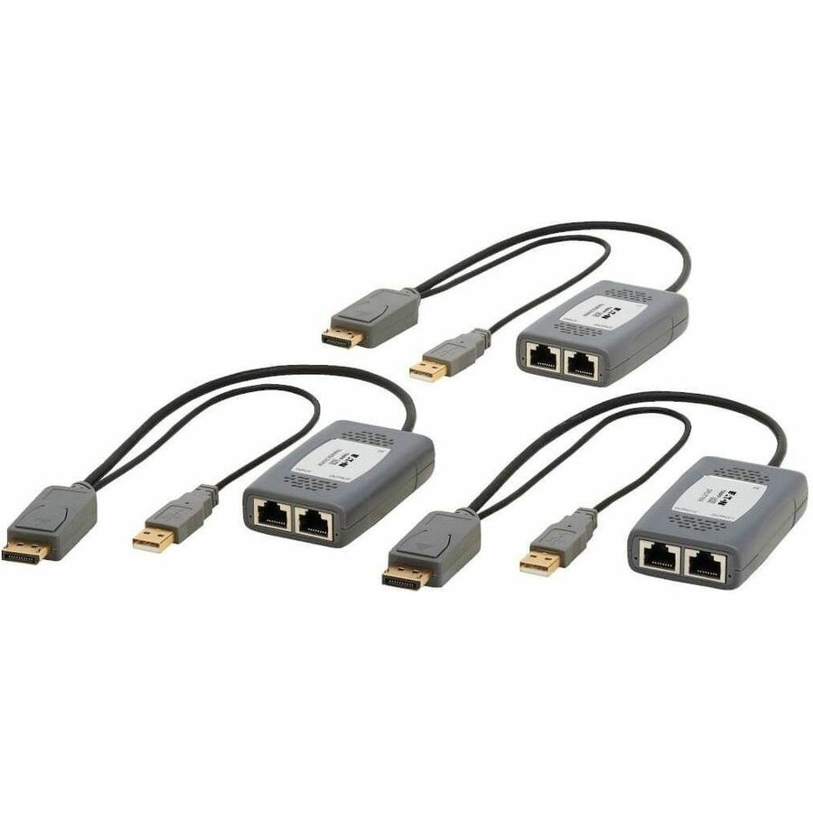 Eaton Tripp Lite Series 2-Port DisplayPort over Cat6 Extender Kit, Pigtail Transmitter/2x Receivers, 4K 60 Hz, HDR, 4:4:4, 230 ft. (70.1 m), TAA