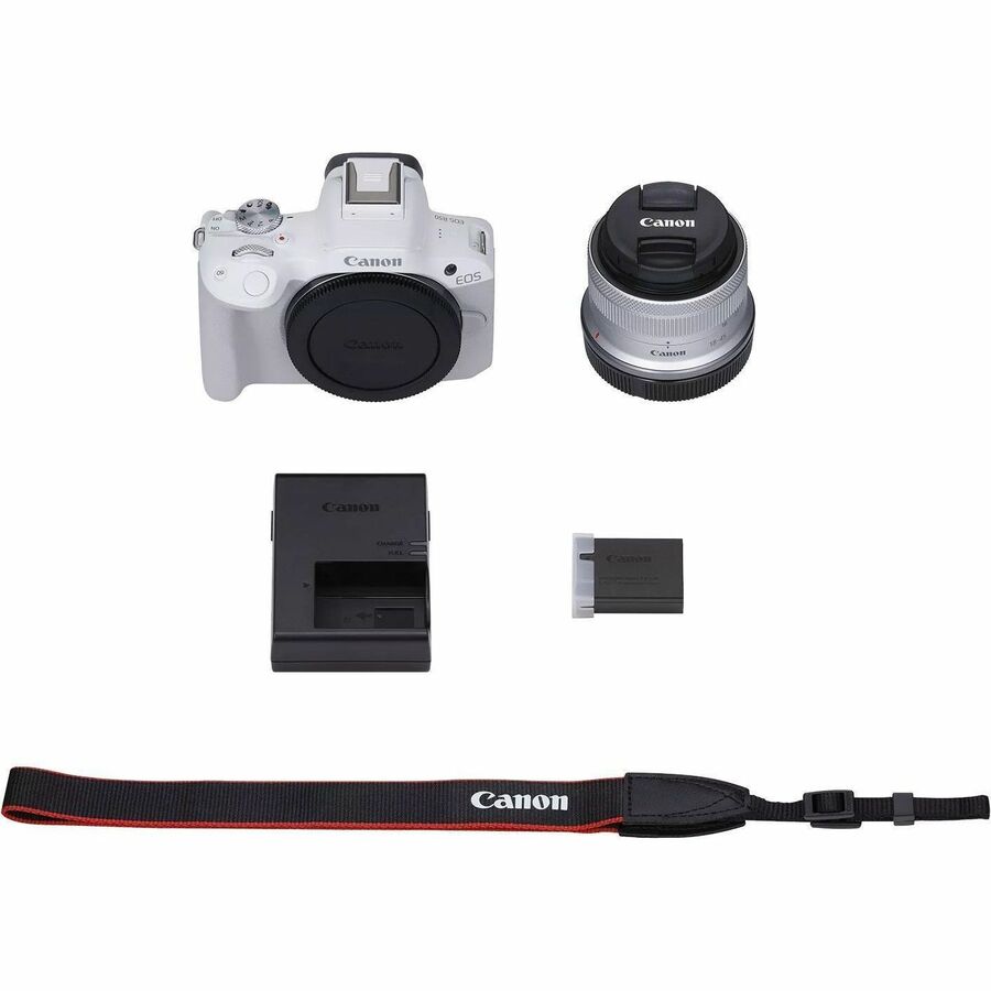 Canon EOS R50 24.2 Megapixel Mirrorless Camera with Lens - 0.71" - 1.77" - White
