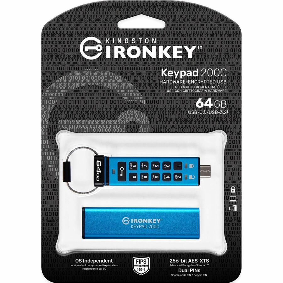 64GB USB C IronKey Keypad 200C