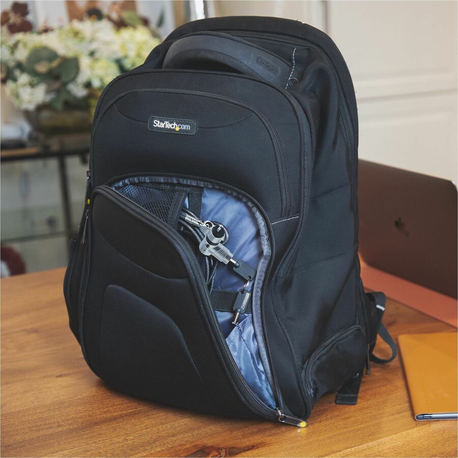 StarTech.com Universal Laptop Lock 6.6ft, Security Cable For Notebook Compatible w/Noble Wedge®/Nano/K-Slot; Keyed Locking Cable