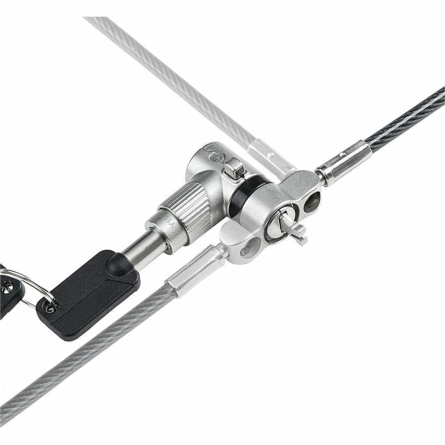 StarTech.com Universal Laptop Lock 6.6ft, Security Cable For Notebook Compatible w/Noble Wedge®/Nano/K-Slot; Keyed Locking Cable