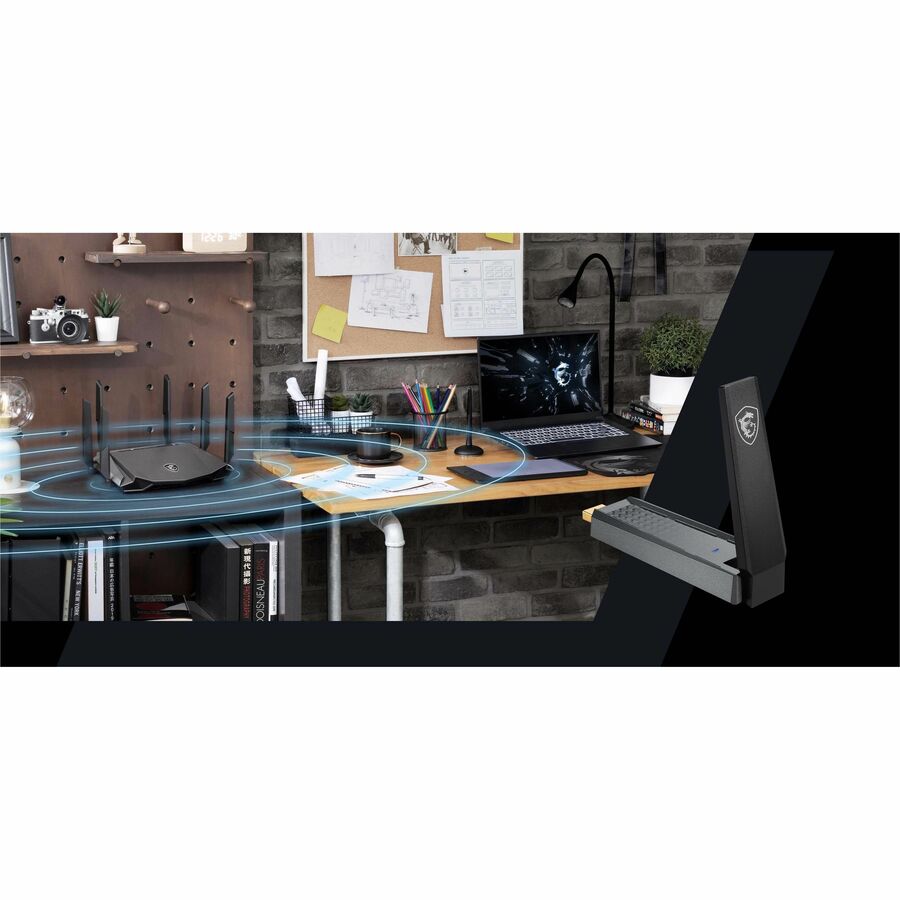 MSI IEEE 802.11 a/b/g/n/ac/ax Dual Band Wi-Fi Adapter for Computer/Notebook