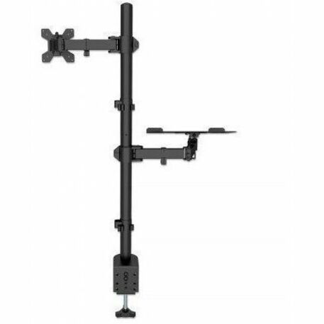 Manhattan 462136 Desk Mount for Monitor, Notebook, LED Monitor, LCD Monitor, Display, MacBook, Projector, Display Screen - Black - Landscape/Portrait