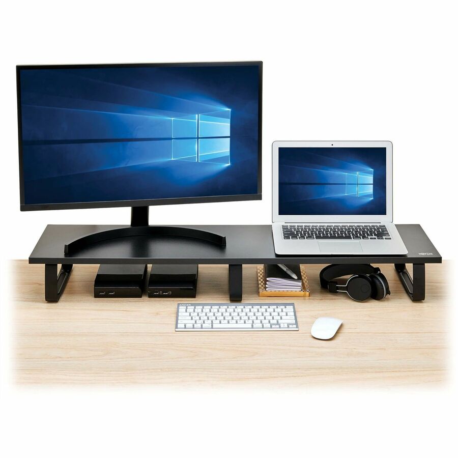 Eaton Tripp Lite Series Extra-Wide Dual-Monitor Riser for Desk, 39 x 10 in. - Wood, Black