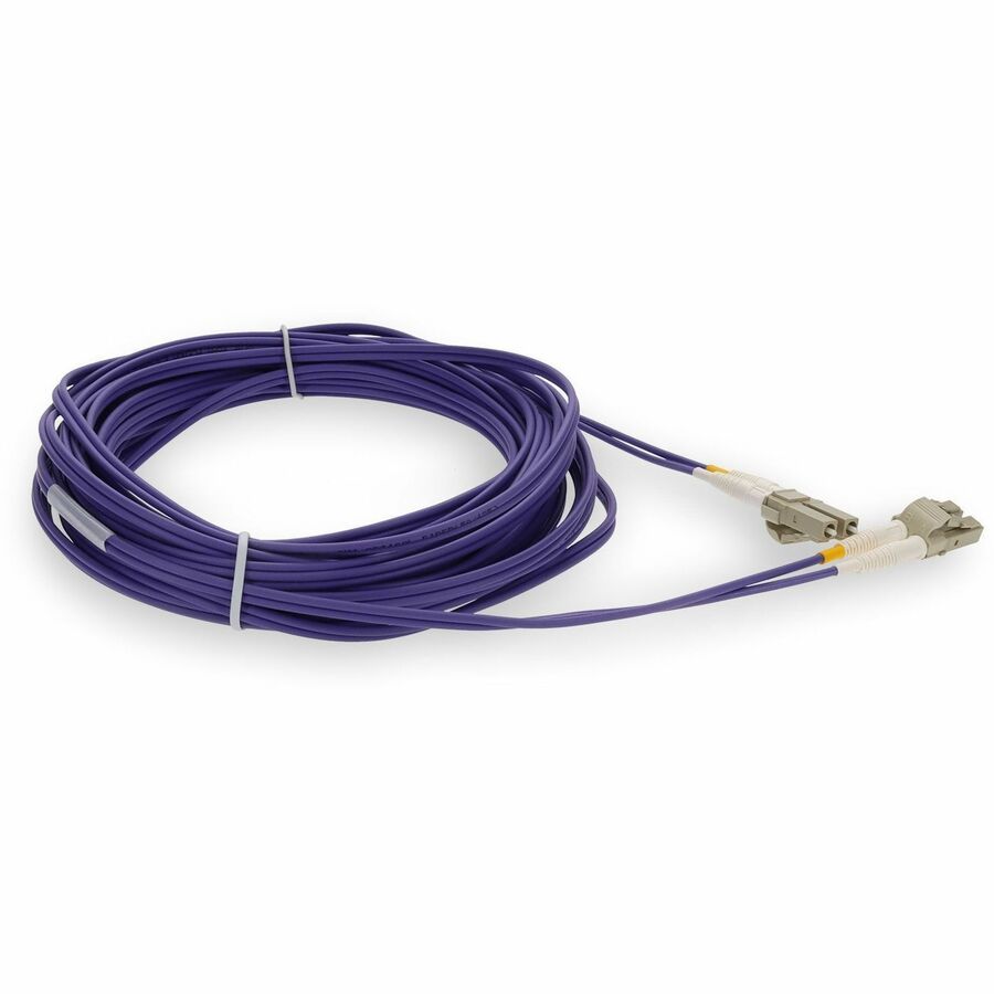 AddOn 6m LC to LC Purple OM4 Duplex OFNP (Plenum-Rated) TAA Fiber Patch Cable