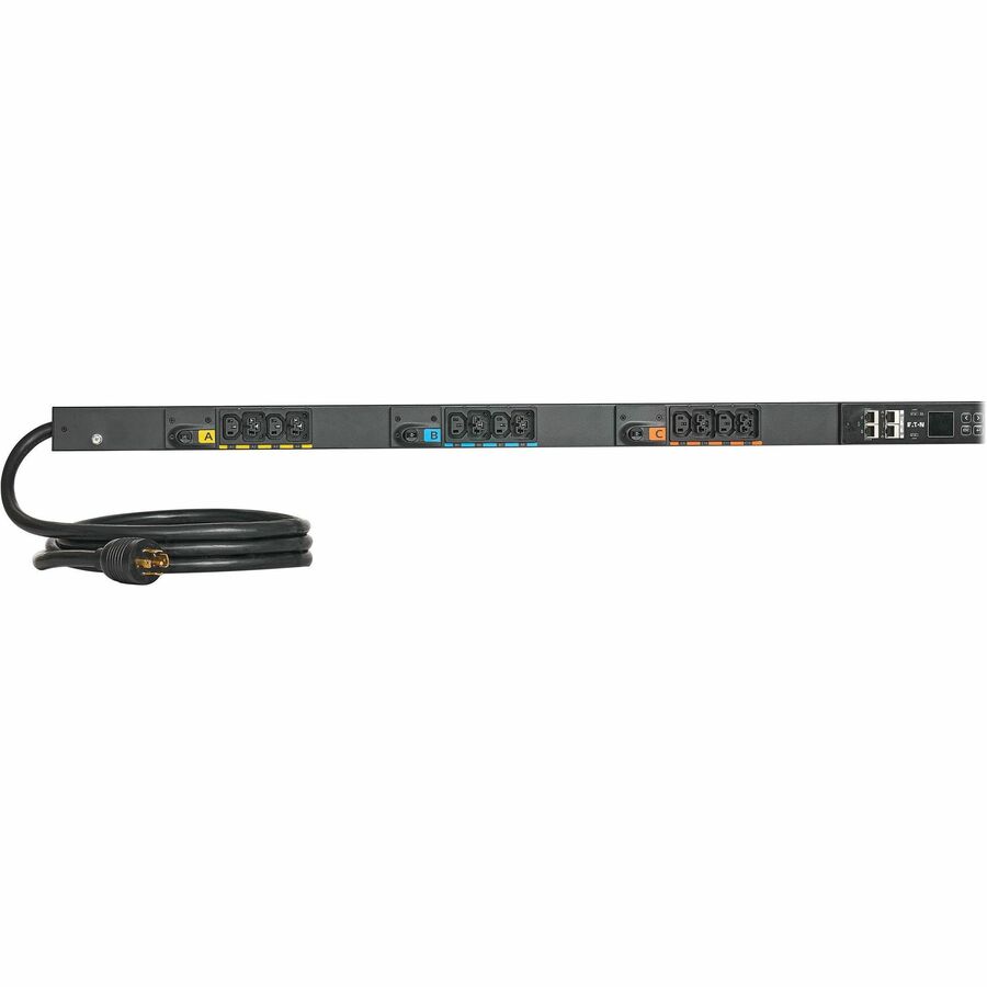 Eaton 3-Phase Managed Rack PDU G4, 120/208V, 24 Outlets, 24A, 8.6kW, L21-30 Input, 10 ft. Cord, 0U Vertical