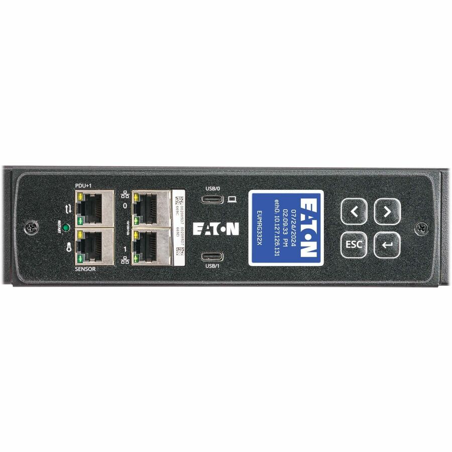 Eaton 3-Phase Managed Rack PDU G4, 240/415V, 42 Outlets, 24A/32A, 17.3kW, 532P6W Input, 10 ft. Cord, 0U Vertical, TAA