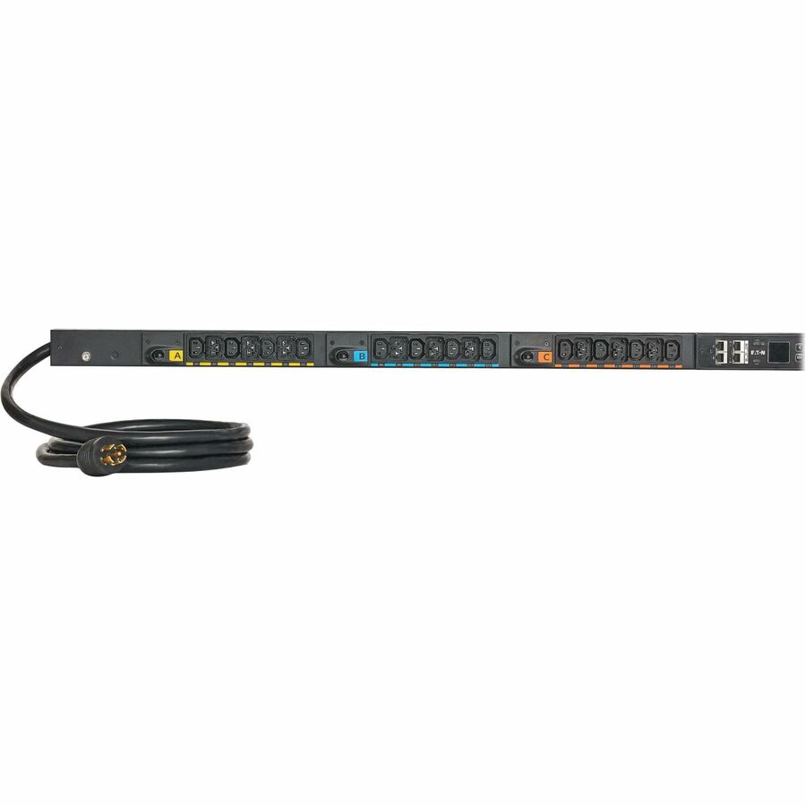 Eaton 3-Phase Metered Input Rack PDU G4, 120/208V, 42 Outlets, 24A, 8.6kW, L21-30 Input, 10 ft. Cord, 0U Vertical