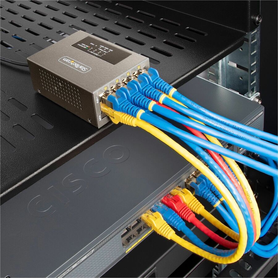 StarTech.com 4-Port Multi-Gigabit PoE++ Injector, 5/2.5/1G Ethernet (NBASE-T), PoE/PoE+/PoE++ (802.3af/802.3at/802.3bt), 160W Power Budget